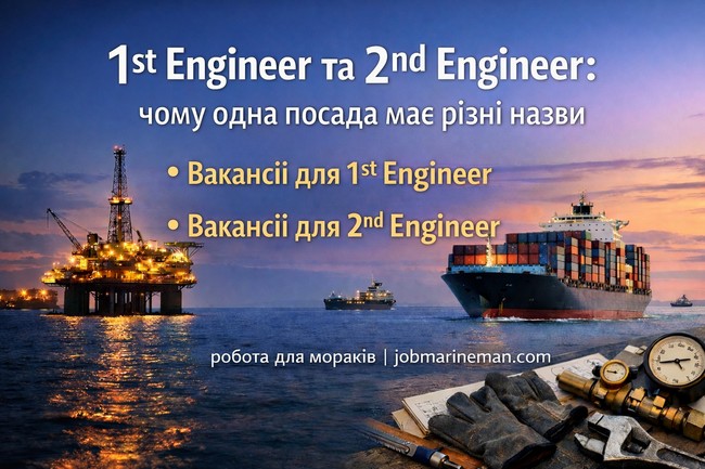 1st Engineer та 2nd Engineer чому одна посада має різні назви Вакансії для 1st Engineer Вакансії для 2nd Engineer робота для моряків jobmarineman.com.jpg