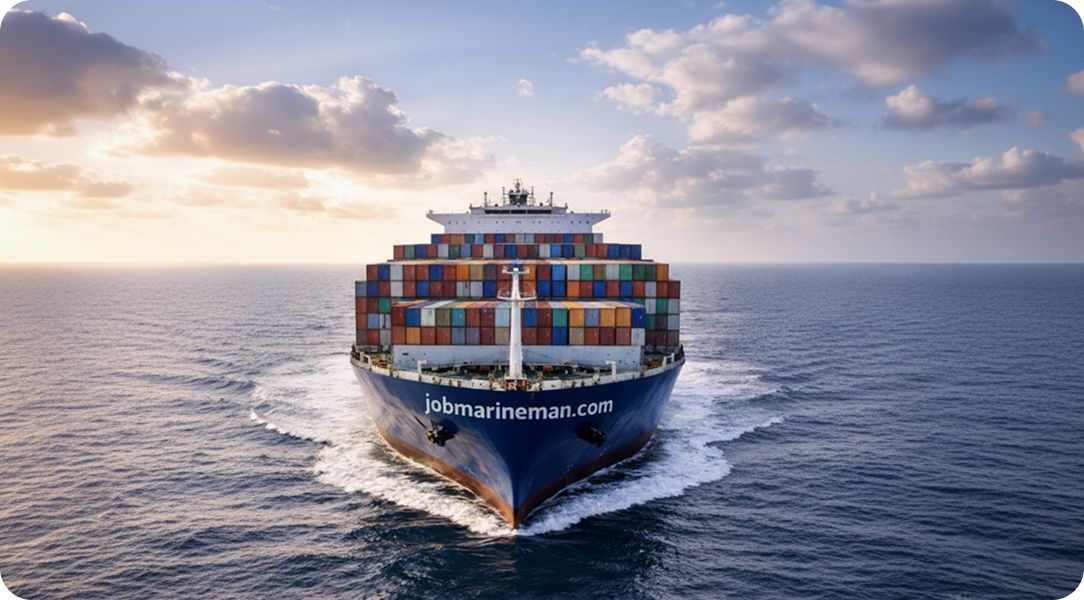 A container ship sailing in open water